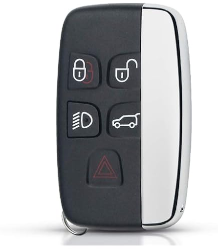 Clé Complète Avec Électronique Vierge à Programmer - Compatible Jaguar F-Pace, Land Rover LR4, Discovery, Range Rover Sport, Evoque - 5 Boutons PCF7953 433MHz