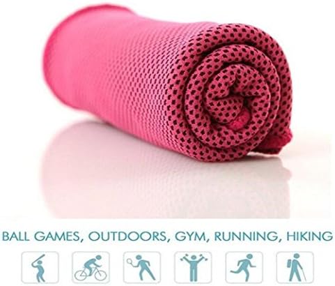 Toocoo Face Iced Cool Towel Soft Fast Drying Sweat Towel Cooling Breathable Nature Scarf Sweat Towel,Stay Icy for Yoga Golf Zumba Gym Travel Camping Hiking 100*30CM (Peach)