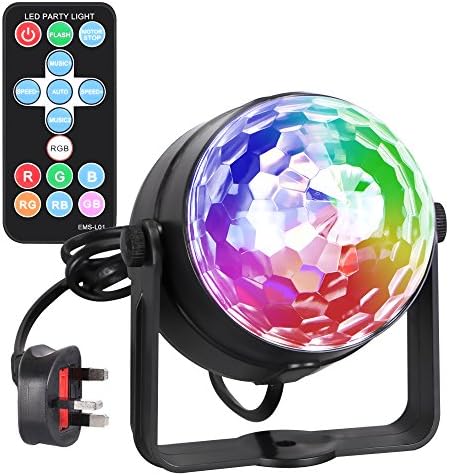 LEDGOO Mini RGB Parties Lights with Remote Sound Control, Moving Magic Night Light Effect for Nightclub Parties Stage and Room Decorations