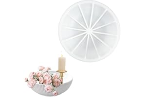 HuaMuDM Molde Redondo Resina Epoxi,Moldes Silicona Forma Posavasos,Molde Silicona Resina con Ranuras, Moldes Resina Epoxi Redondo Bandeja Bricolaje