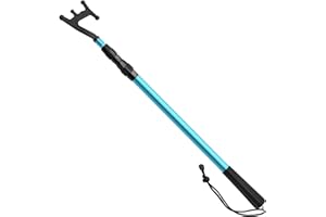 SAN LIKE Gancio Telescopico per Barca per l'attracco Accessori per Barche,Mezzo Marinaio per Barche, Nautica Sccessori Barche di Attracco, Mezzi Marinai in Alluminio con Perline Luminose, 2M Grigio