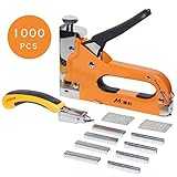 Kit completo: una grapadora de 3 vías, 1000 piezas para tipo D, tipo U, clips en T para satisfacer las necesidades diarias de las máquinas de coser en el hogar o en la oficina.