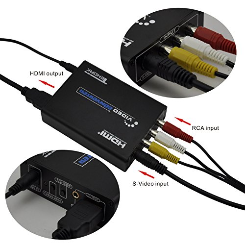 Tendak 3RCA AV CVBS Composite & S-Video R/L Audio zu HDMI Konverter Adapter Upscaler Unterstützt 720p/1080p mit 3RCA S-Video Kabel für DVD PS3 Xbox HDTV unterstützen - 4