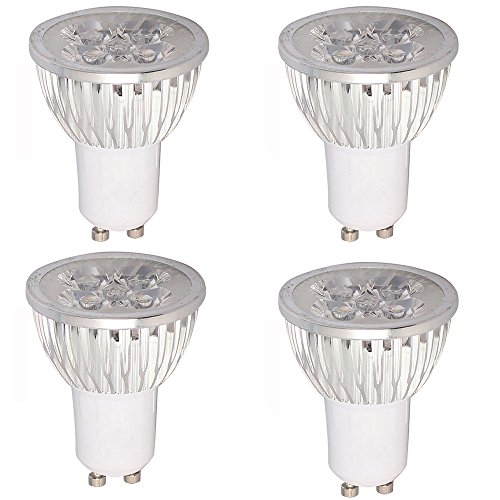 Pack of 4 GU10 4W LED Light Bulbs 4 x 1W AC 85-265V Warm White 3000K 280-300LM