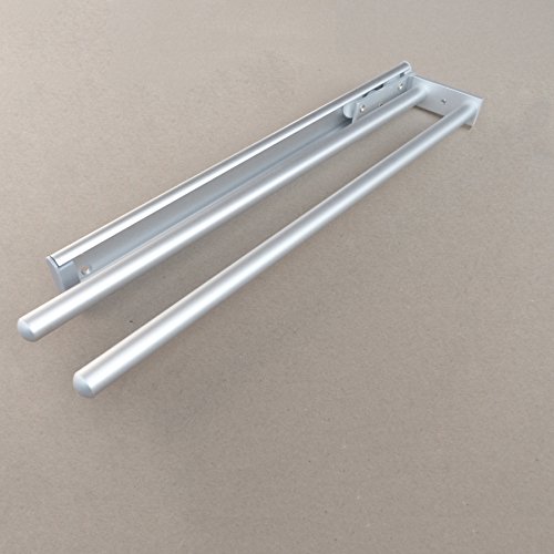 ausziehbarer Handtuchhalter Geschirrtuchhalter 445mm – Alu matt – 2 Arme für Küche und Bad