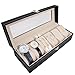 Produktbild Fypo Uhrenbox, Uhrenkasten Uhrenkoffer Schmuckbox für Armband Jewellery Halskette 6 Uhren schwarz