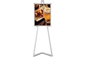 ‎DISPLAY SALES EINDRUCKSVOLL. WERBEN DISPLAY SALES Mobile easel made of aluminium in silver, easel for frames up to 120 cm high, artist easel up to 9 kg, canvas painting easel in 5 different heights