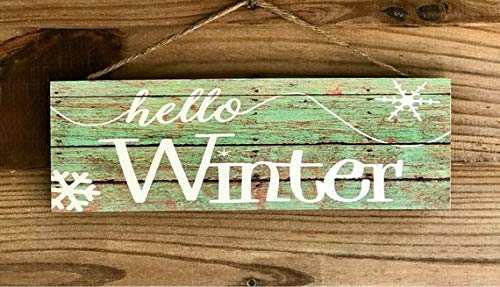 SIGNS Hello Winter, Winter, Wreath, Wreath Attachment, Wreath Center, Wreath Supplies, Craft Supplies, Farmhouse Decor, farmh