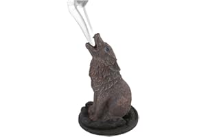 LISA PARKER Something Different Wholesale Dark Brown Wolf Design Incense Cone Holder - 12.5cm x 6.5cm (1 Pc) - Eye-catching Design - Perfect Ambience Enhancer for Home & Office