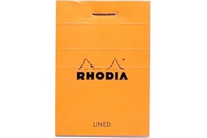 RHODIA 10600C – Notes zszywany N°10 w kolorze pomarańczowym – A8 5,2 x 7,5 cm – w linie – 80 kartek z mikroperforacją – papier Clairefontaine biały 80 g/m² – miękka, odporna i wodoodporna okładka
