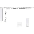 zemismart Automatic Electric Curtain System Motorized Slide Shade Motor with Wifi Blinds Switch Support Voice Control by Echo/Nest Voice Home Siri Customized App Control(6M+Curtain Switch)