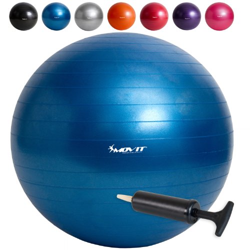 MOVIT® Gymnastikball inklusive Pumpe, 65cm bzw. 75cm, 7 Farben, Maximalbelastbarkeit bis 300kg, berstsicher