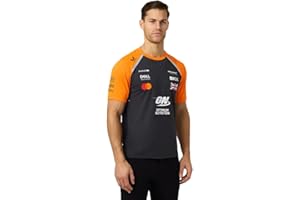 McLaren F1 Official 2025 Norris Driver T-Shirt, Grey and Orange, Team Merchandise