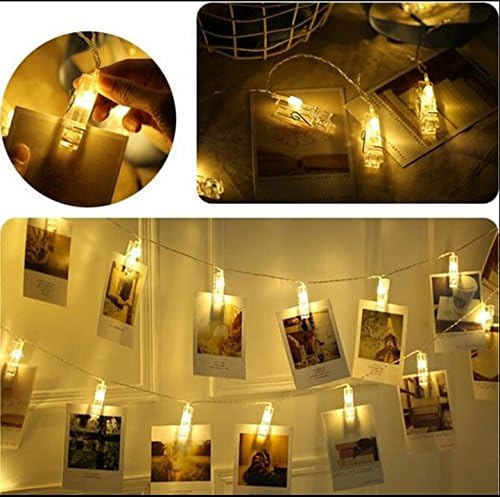 WGL Creative Photo Clip Light String Lights 2M20 Lamp Battery Plug LED String Lights Birthday Layout Bedroom Room Photo Wall Decoration Lights,A,3M