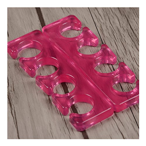 1 Pair Silicone Nail Toe Separators Reusable Separator for UV Gel Acrylic Nail Tool Rose Red