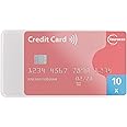 fouraces Credit Card Sleeves Clear - 10 Pack - Sturdy Transparent Plastic Sleeves - Protector Sleeves, Debit Card Holder, for Bank Cards