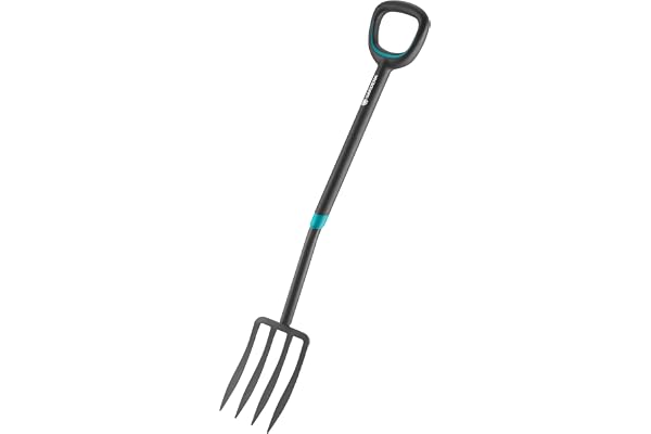 Gardena Fourche à bêcher ErgoLine : Fourche pour Creuser et ameublir, en Acier de qualité trempé avec revêtement, poignée Ergonomique en D (17013-20)
