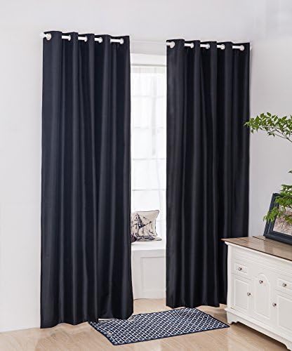 Vantextile 3 Pass Coated Thermal Insulated Bedroom Curtains Eyelet Blackout Water-resistant Curtains, Block Out 95% Sunlight And Prevent 98% UV Ray, Keeping Your Room Cooler In The Warmer Months,Reduce Noise&Protect Privacy, 100% Polyester Surface Fabric, Machine Washable,One Pair.(66''x90'', Black)