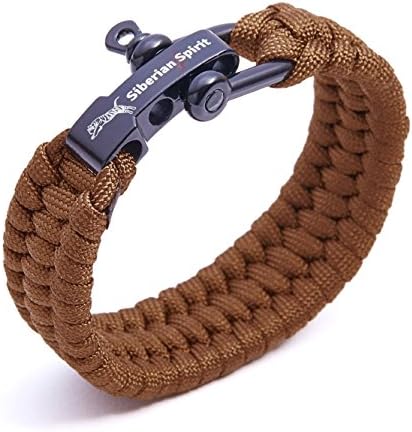 Siberian Spirit Paracord Bracelet with Adjustable Closure Metal 5 Assorted Colours - khaki