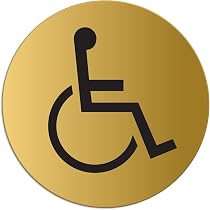 Paires D'Autocollants WC Hommes/Femmes | Panneaux De Porte Toilettes Acrylique Doré | Pour Magasins, Restaurants