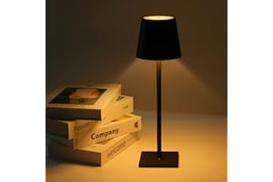 BOMKRA Tischlampe Kabellos Dimmbare LED Akku Tischleuchte, 4000 mAh USB Aufladbare Batterie Touch Lampe, Metall Tischlampe Ohne Kabel für Schlafzimmer Esstisch Balkon Bars