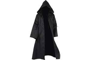 AENEY Jedi Costume Adult,Tunic Hooded Robes Medieval Fancy Dress Halloween Cosplay Masquerade Party Costume Full Set