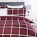 Produktbild AmazonBasics - Bettwäsche-Set, Mikrofaser, 230 x 220 cm,   Weinrot, schlichtes Karo