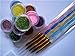 Five Season 5 x 2 Ways Spiral Tool Sable Acrylic Nail Art Brushes Pen Cuticle Pusher Plus Bonus Glitter Powder