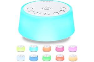 Color Noise Sound Machines 10 Colors Night Light 25 Soothing Sounds Sleep White Noise Machine 32 Volume Levels 5 Timers Memory Function Adjustable Brightness