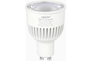 LIGHTEU®, 1x 4W GU10 RGB + CCT Spot LED à changement de couleur et CCT WW CW, température ajustable, contrôlé par MiLight WiFi ibox/Remote (non inclus), original Mi-light FUT106