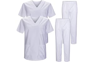 Misemiya - Pack * 2 Pcs - Ensemble Uniformes Unisexe Blouse - Uniforme Médical avec Haut et Pantalon - Ref.2-8178