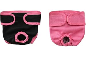 Oyccen 2PCS Réutilisable Pantalon Physiologique Culotte Sanitaire Chiens Femelle Couches Hygiéniques pour Petits Moyens et Grands Chiens