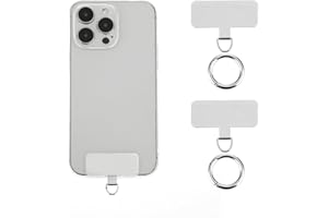 Amaxiu 2 Stück Handy Tether Tabs,Universelle Galvanik Edelstahl Patches mit Metall Federverschluss Ring Handy Gurt Ersatzteil Kompatibel mit Smartphones In Vollständig Abdeckender Handyhülle(Silber)