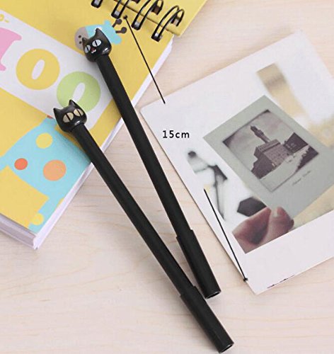 4 X Da.Wa Gel-Pen Kreatives Briefpapier Cartoon-Katze Form Stift Kugelschreiber,Schwarz,( 0.21 EUR / Stück) - 3