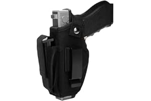 Peminkoo Taktisches Pistolenholster, verdecktes Pistolenholster, Links/rechts, Universal-Gürtelholster mit Magazinhalter für G1ock 17 19 Beretta M9
