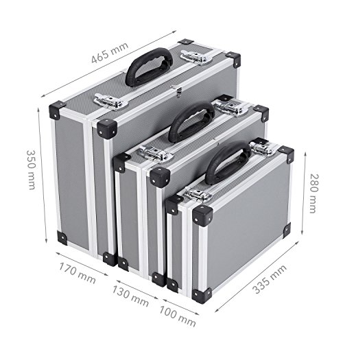 3-in-1 Alukoffer Aluminium Rahmen Koffer Allround Werkzeugkoffer-Set – schwarz - 7