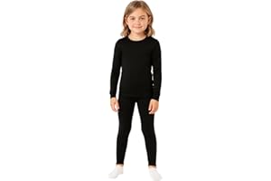 BEEYANOPAL Thermo Unterwäsche Mädchen Set mit Innenfleece – Atmungsaktive Kinder Funktionsunterwäsche Langarmshirt & Hose für Winter Outdoor
