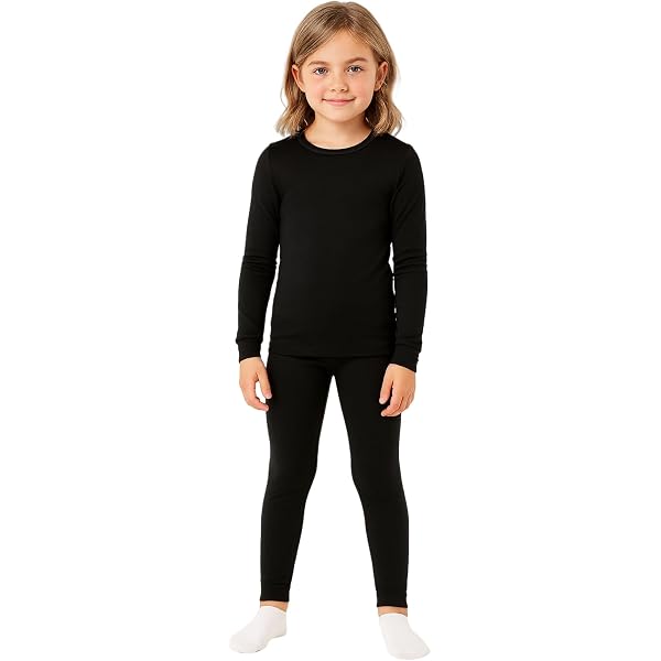 Thermounterwäsche Für Kinder (2-teilig) – Langarm-Shirt & Leggings Aus 95% Baumwolle, Warm & Atmungsaktiv, Größen 12 Monate Bis 8 Jahre