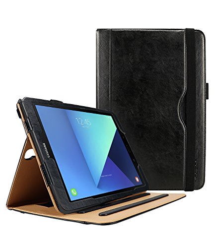 Galaxy Tab S3 9.7 Hülle, Yoozon Premium Leder Schutzhülle Karte Dokumententasche, Stylus Halter, elastischer Gurt für Samsung Galaxy Tab S3 (9,7 Zoll, SM-T820 T825)