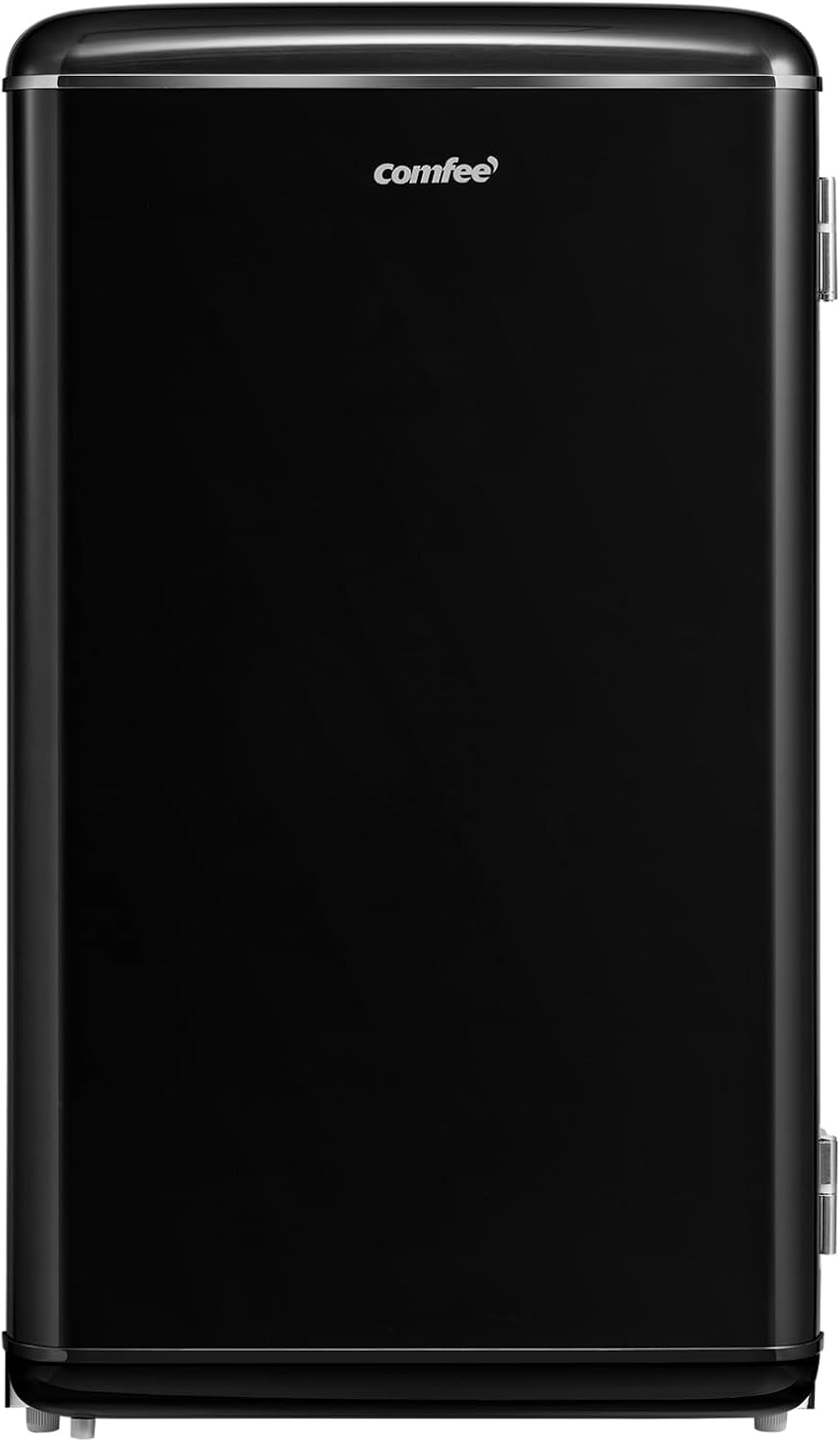 COMFEE' RCD93BL2UKRT(E) Under Counter Fridge, 93L Retro Freestanding Refrigerator with Cooler Box, Adjustable Thermostat, Removable Glass Shelves, Interior Lighting, Black