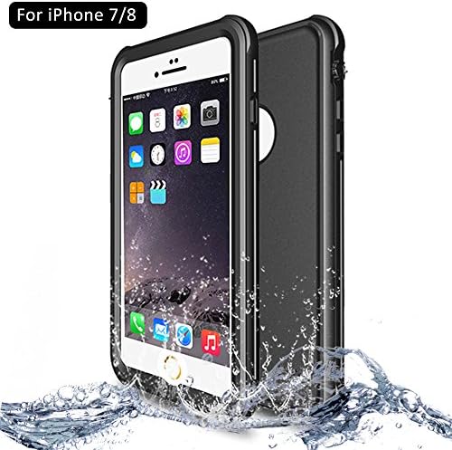 iPhone 7/8 Waterproof Case, NewTsie Full-body Protective Shockproof Snowproof Dustproof Dirtproof with Built-in Screen Protector Case Cover for Apple iPhone 7/8 4.7 inch [Hard Plastic] (P-Black)