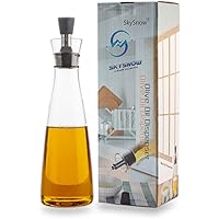 Olivenöl-Spender.Glasflaschen und Ausgießer Set für Küche,Öl & Essig Menage/Dekanter,Mit Tropffreies Deckelausgießer…