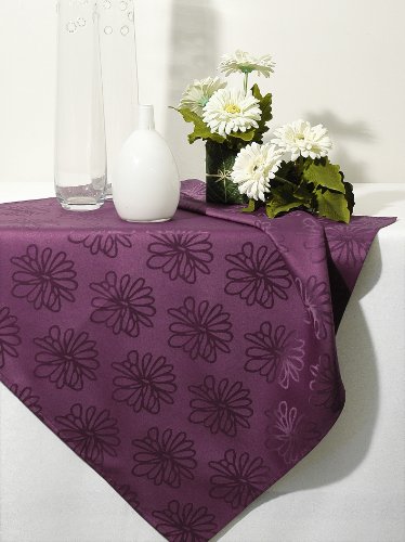 Lila Traum – Markenqualität – Hochwertiger Kissenbezug lila „Blüten Meer“ – 40 x 40 – Kissenhülle Kissen – stilvoll und elegant – mit LOTUS – EFFEKT – FLECKSCHUTZ – Flüssigkeiten perlen einfach ab – im gleichen Design sind Tischläufer und Mitteldecken erhältlich – auch in weiteren Farben erhältlich - 2
