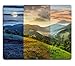 Produktbild Mousepads Day and Night Composite Mountain Landscape Flowers on Hillside Meadow Near Village in Foggy Mountain Image ID 35112066 250mm*300mm