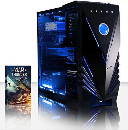 VIBOX Sight 1 Gaming PC - 4,2GHz AMD 8-Core Prozessor, RX 470 GPU, VR Ready, Desktop Gamer Computer mit Spielgutschein, Blau Innenbeleuchtung, lebenslange Garantie* (3,3GHz (4,2GHz Turbo) Superschneller AMD FX 8300 Octa-Core Prozessor CPU, AMD Radeon RX 470 4GB Grafikkarte, 16GB DDR3 1600MHz RAM, 1TB (1000GB) SATA III HDD 7200rpm Festplatte, Raijintek Aidos Air CPU Kühler, Aerocool 600W 85+ Netzteil, Vibox Tactician blaues Gaming Gehäuse, AM3+ Mainboard, Ohne Windows Betriebssystem)