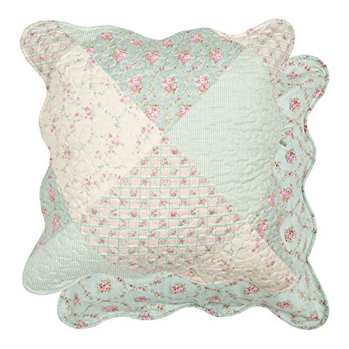 Clayre & Eef Kissenhülle Steppstoff Patchwork Rosen 50x50cm