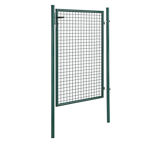 [pro.tec] Gartentor verzinkt (200x106cm) grün – inklusive Schloss und 3 Schlüsseln – Gartenpforte - 2