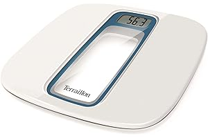 Terraillon Electronic Bathroom Scales, Oral weight indicator, 4 Languages, Adjustable volume, Automatic on/off, Big LCD screen, 160 kg/25 st, Window Vocal RNIB, White/blue