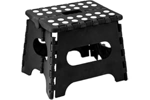 ARASO-UK LTD ARASO-UK Small Folding Step Stool Small Kitchen Step Tool for Kids Adults Lightweight Space Saving Easy Folding Stool Portable Foot Stool (Black)