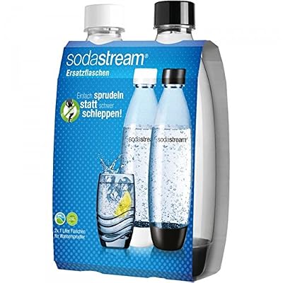 Sodastream 1741200490 Duo de Pet Bouteille fuseaus bruchfestem, plastique, noir/blanc, 8,6 x 8,6 x 28.1 cm